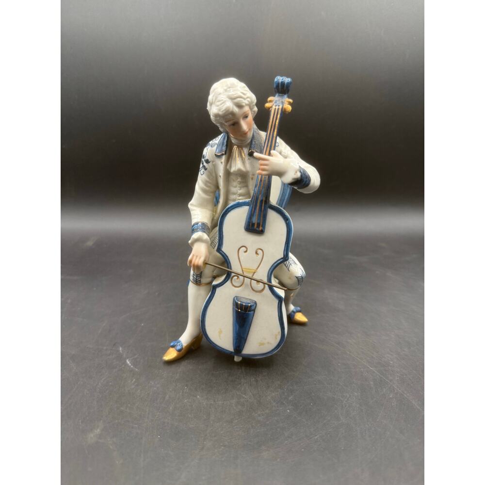 English Ceramic Statue-Victorian Era Musician – 20th Century Porcelain